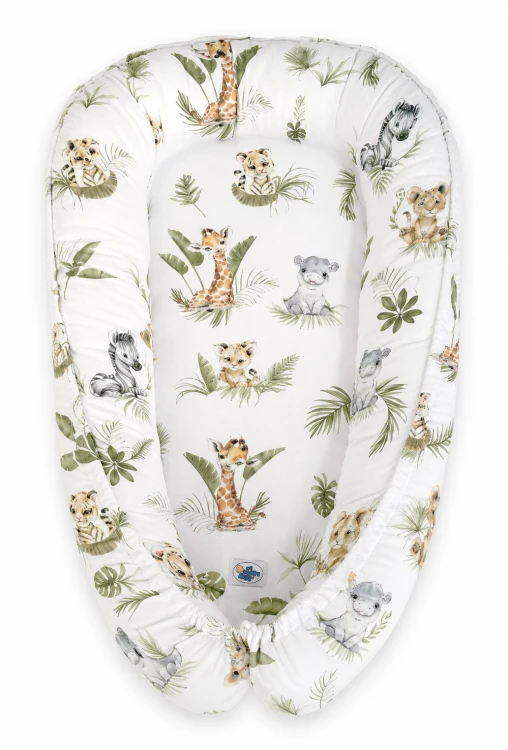 Kokon niemowlęcy dwustronny kojec otulacz Premium MY SWEET BABY- Little Safari