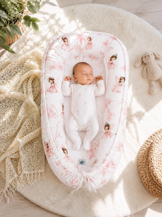 Kokon niemowlęcy dwustronny kojec otulacz Premium MY SWEET BABY- Blossom Fairies