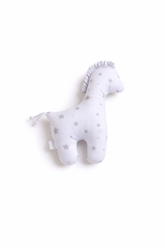 Konik LUCKY miękka maskotka z bawełny dla niemowląt - Mini gwiazdki szare